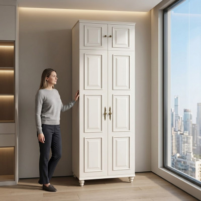 Armoire Armoire Mobilier de style baroque Armoire Classique pour Chambre en Bois