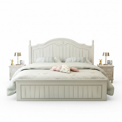 Set chambre à coucher 2 lits table de chevet en bois complet 3 pièces.