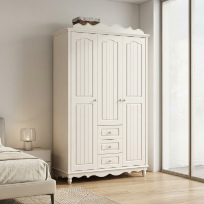 Style de campagne Meubles Classiques Armoire Penderie En Bois Chambre Blanche