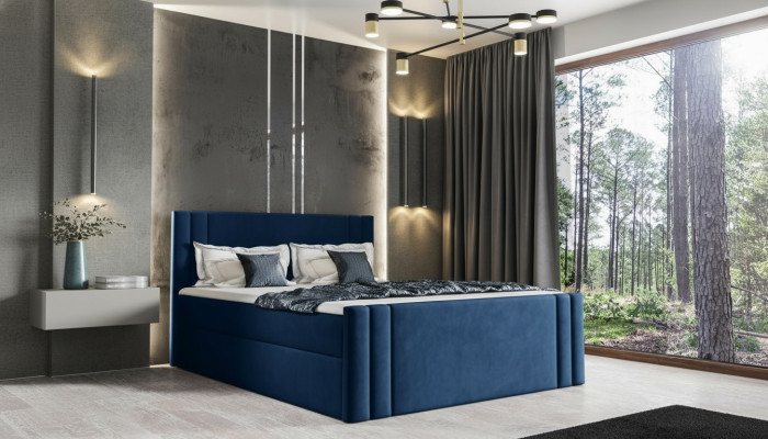 Lit Chambre Lits Rembourrage Conception Double Luxe 180x200 Boxspring neuf