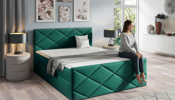 Lit sommier double design moderne de chambre à coucher 180x200