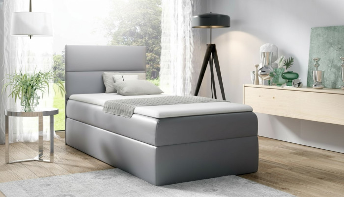 Lit pour jeunes de 90 cm. Design de chambre d'hôtel moderne. Lit cadre de lit sommier à ressorts.