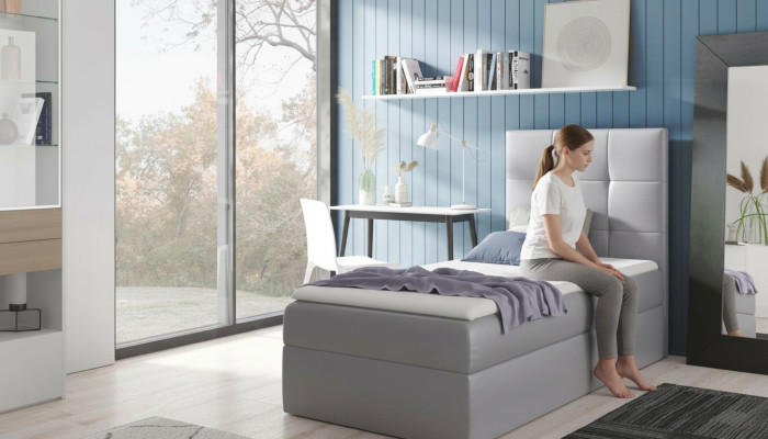 Lit de jeunesse Chambre Design Hôtel Moderne Lit sommier à ressorts de 90 cm