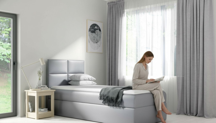 Lit sommier Base de lit Chambre Design Hôtel Simple 80 cm Lit pour jeunes Lit à ressorts tapissier
