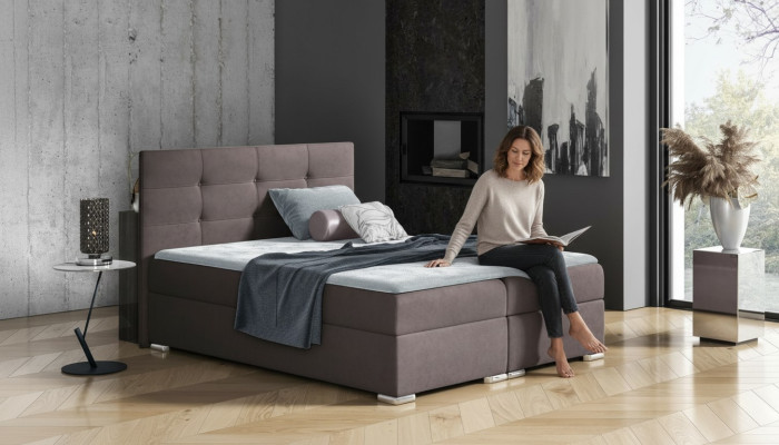 Lit base de lit sommier lit à ressorts 160x200 Chambre Design Double Hôtel Moderne.