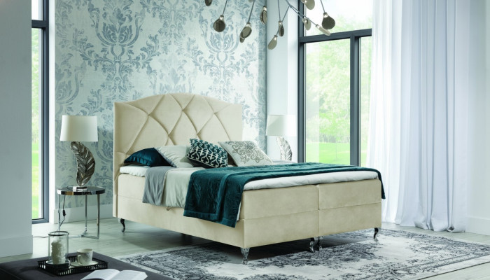 Chesterfield boxspring lit Meubles Lits king size en velours hôtel nouvelle Chambre