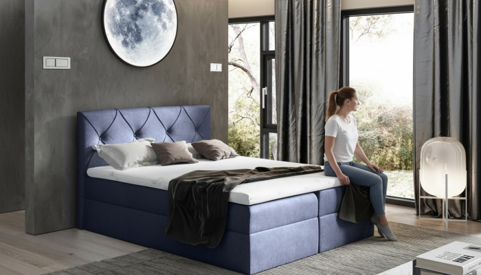 Lit moderne Chambre à coucher Lits 200x200 Lit sommier tapissier Design textile Double