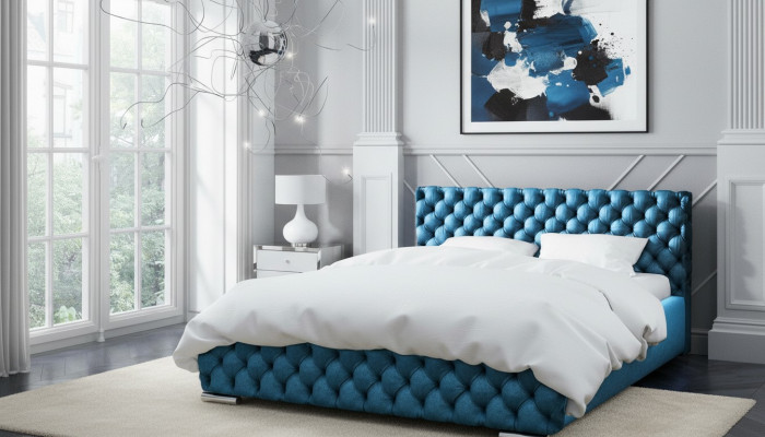 Lit rembourré 180x200 Lit double Hôtel Lit moderne Chambre à coucher Lits Cadre de lit