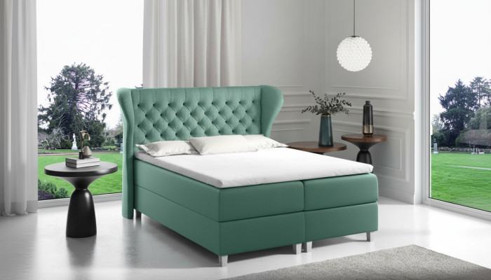 Lit Chesterfield boxspring Mobilier Lits king size en velours hôtel Nouvelle chambre