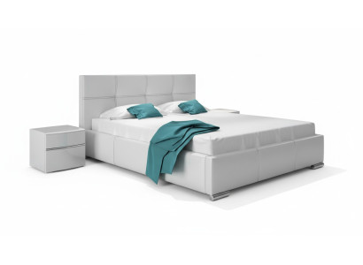 Cadre de lit Design Lit Double Hôtel Moderne Lit Chambre Lits Blanc neuf