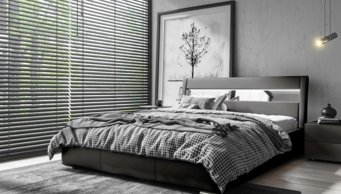 Cadre de lit Conception de lit en bois Double Hôtel Lit Moderne Lits de Chambre Mobilier de Lit