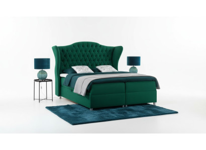 Chesterfield Box Spring Beds Hotel Bed Bedroom Velvet Velvet Luxury Furniture   Lits sommiers à ressorts Chesterfield Lit d'hôtel Chambre à coucher Velours Velours Mobilier de luxe