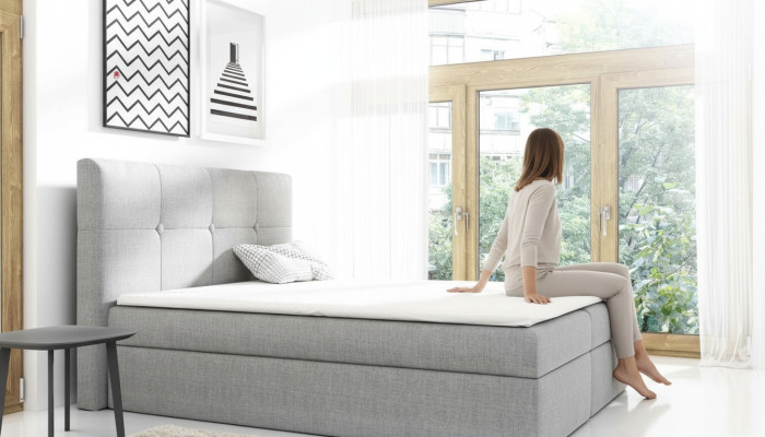 Boîte de lit à ressorts design double lit d'hôtel moderne lit lits de chambre à coucher 160cm