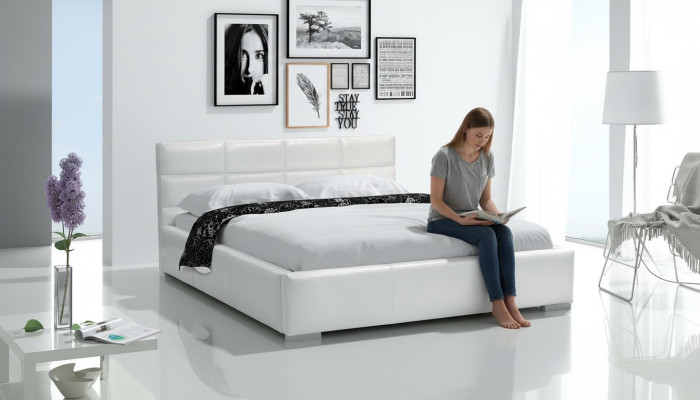 Cadre de lit 180x200 Lit moderne Chambre à coucher Lits Lit rembourré nouveau lit à sommier tapissier
