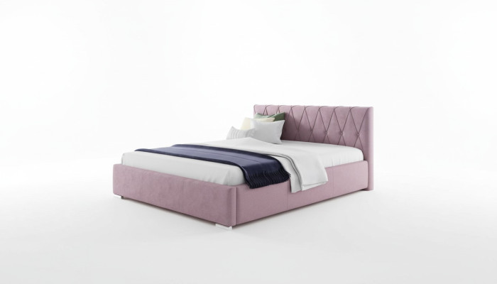 Lit Cadre de lit Lit rembourré Lits Doubles Hôtel 180x200 Chambre à coucher Rose Mobilier