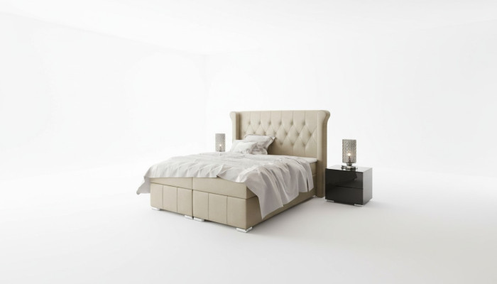 Lit Chesterfield + sommier Boxspring Lits Chambre d'hôtel Toutes Dimensions!