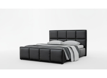 Lit double Structure de lit Meubles de lit Lit rembourré Lits Polyester Moderne Noir