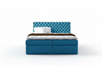 Lit double sommier à ressorts Chesterfield Lit double Lit de mariage Lit Lit rembourré Lits 200x200cm
