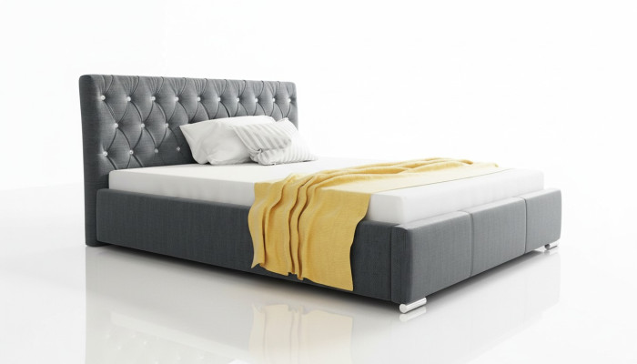 Cadre de lit Lit Lit double Lit double Cadre de lit Lit rembourré Lits 200x200 Gris