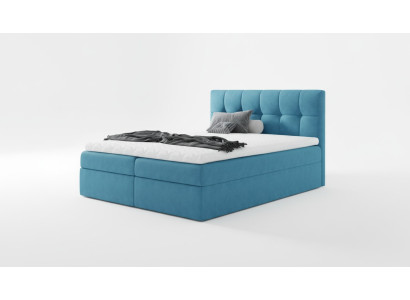 Lit de mariages Lit Box Spring Bed Lit double Moderne Chambre bleue Lits 160x200