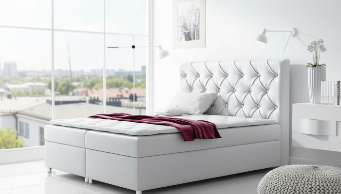 Lit Chesterfield Lit Box Spring Moderne Lit Double Lit Lit rembourré Lits 200x200 neufs