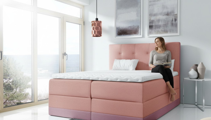 Lit de mariage Rosa Lit rembourré Lits Lit Boxspring Lit double avec matelas neuf