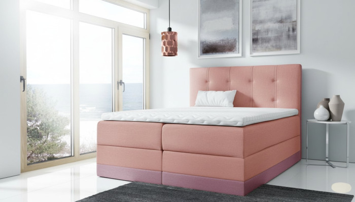 Lit de mariage Rosa Lit rembourré Lits Lit Boxspring Lit double avec matelas neuf