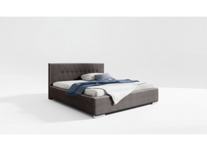 Structure de lit Lit double Lit Lit de mariage Lits Lit rembourré Chambre Gris nouveau