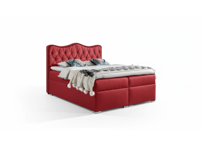 Lit double Lit Sommier à ressorts avec sommier Lit conjugal Lits Lit rembourré Neuf rouge