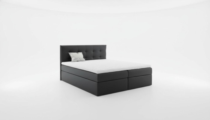 Lit de mariage Lits Lit rembourré Lit sommier Lit double Lit avec sommier Noir