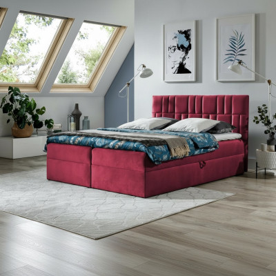 Lit double Lit sommier box Lit avec sommier Lit double Lits Lit rembourré Nouveau lit rouge