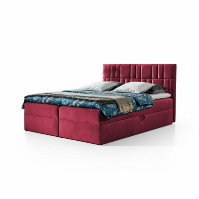 Lit double Lit sommier box Lit avec sommier Lit double Lits Lit rembourré Nouveau lit rouge