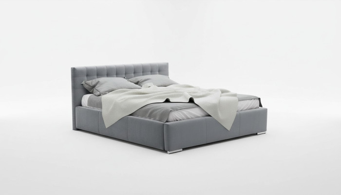 Cadre de lit Lit double Lit moderne Lit de mariage Lits Lit rembourré Gris Chambre 160 cm