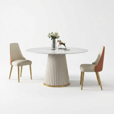 Tables de luxe Table ronde Mobilier design en acier inoxydable Salle à manger tables à manger nouvelles