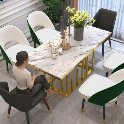 Table à manger de luxe Mobilier de salle à manger Ameublement Table Design métallique Tables de salle à manger