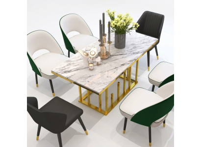 Table à manger de luxe Mobilier de salle à manger Ameublement Table Design métallique Tables de salle à manger