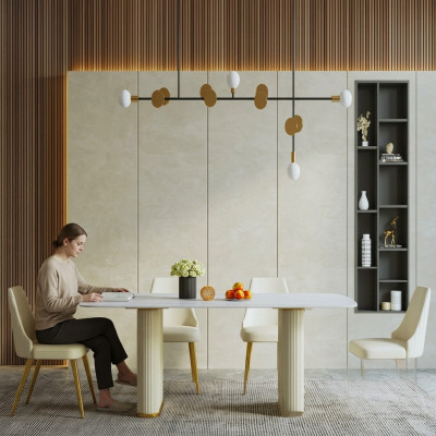 Table de salle à manger de luxe en métal Table de salle à manger Mega Design Tables Mobilier de salle à manger en métal Table à manger
