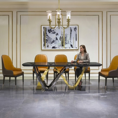 Salle à manger colonne tables Mobilier italien Restaurant Table à manger Table de luxe Nouveau