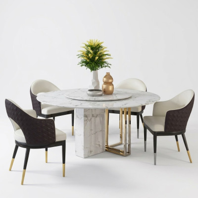 Table ronde de luxe Conception de tables rondes Mobilier en pierre Salle à manger Tables à manger Modernes Nouvelles