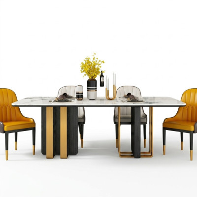 Tables à manger Table à manger en marbre Meubles modernes Tables Design Table Salle à manger Métal nouveau