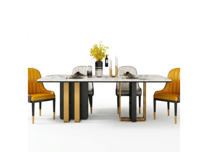 Tables à manger Table à manger en marbre Meubles modernes Tables Design Table Salle à manger Métal nouveau