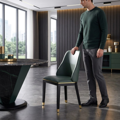 Chaises Chaises Design Fauteuil Bois Rembourrage Classique Bois massif Salle à manger Mobilier