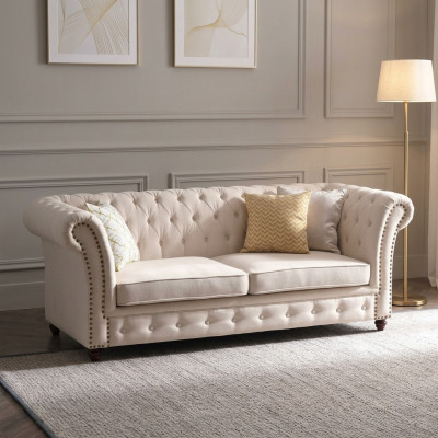 Canapé Chesterfield ensemble 321 Canapé paysager vivant Design Canapé Canapés Canapé en cuir
