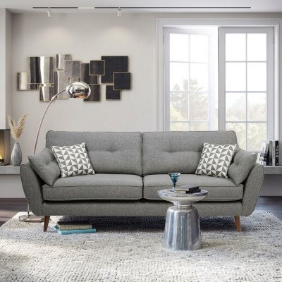 Canapé rembourré Canapé 2 places Siège en tissu Conception Canapé Canapés Tissu Gris 226 cm neuf