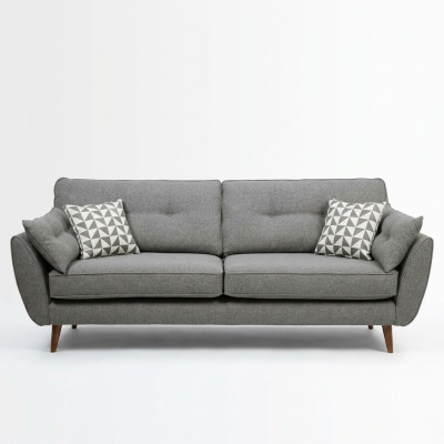 Canapé rembourré Canapé 2 places Siège en tissu Conception Canapé Canapés Tissu Gris 226 cm neuf