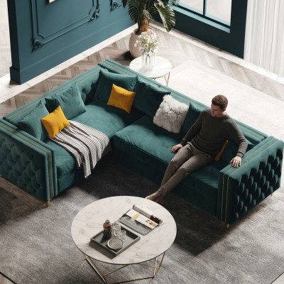 Canapé d'angle en forme de L canapé d'angle canapé canapés tissu meubles chesterfield