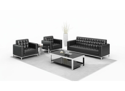 Ensemble de canapés pour mobilier de bureau : canapé 3-2-1 places. Design de sièges de canapé rembourrés.