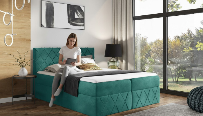 Lit rembourré de designer de luxe nouveau lit de designer lits de lit nouveau 160x200cm sommier à ressorts ensachés nouveau