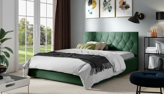 Cadre de lit Design en tissu textile Double Moderne Lit d'hôtel Chambres Lits neufs