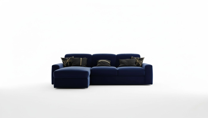 Canapé d'angle avec fonction couchage, base de lit canapé-lit, canapé d'angle rembourré avec fonction lit.